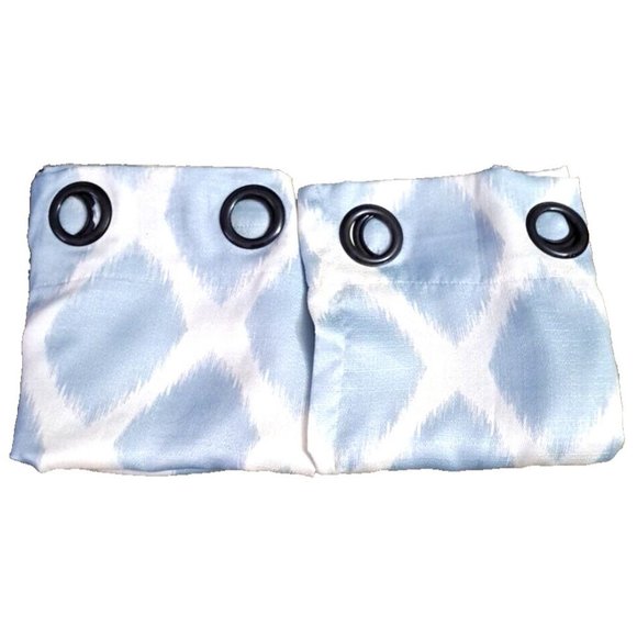 Mainstays Curtain Panels Blue White Chevron Grommet Polyester Modern 40x84 - Picture 1 of 6